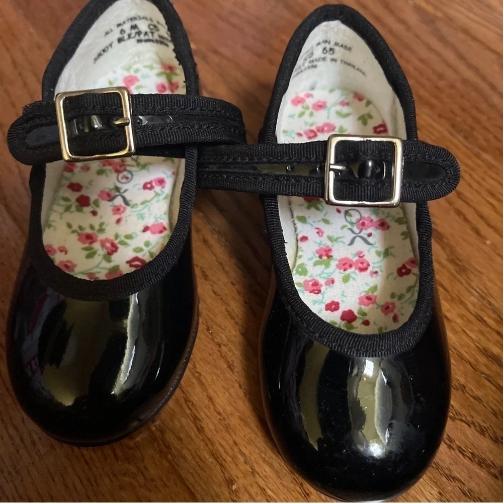 Capezio Black Tap Shoes Girls Size 6M Tele Tone Tap 3800T